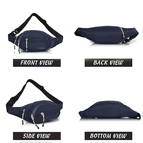 Image of GLACIER Men's & Women's Waist Bag /Fanny Pack | Stylish Crossbody Sling for Travel & Daily Use | Multi-Compartment Lightweight Waist Pouch with Adjustable Strap for Outdoor, Walking & Casual Wear