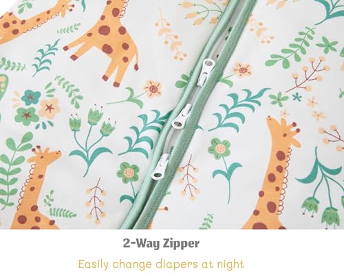 Chilsuessy Baby Schlafsack mit Füßen 2er Pack 2.5 Tog Kinder Winter Schlafsack Soft Baumwolle Baby Schlafsack mit Beinen, 2.5 Tog/Löwen + Tiere, 100cm/Baby Höhe 105-120cm