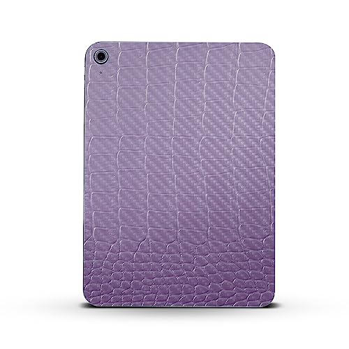 Image of MightySkins Carbon Fiber Skin Compatible with Apple iPad 10.9 inch 10th Gen (2022) Full Wrap Kit - Purple Gator Skin | Protective, Durable Textured Carbon Fiber Finish | Easy to Apply | Made in The USA