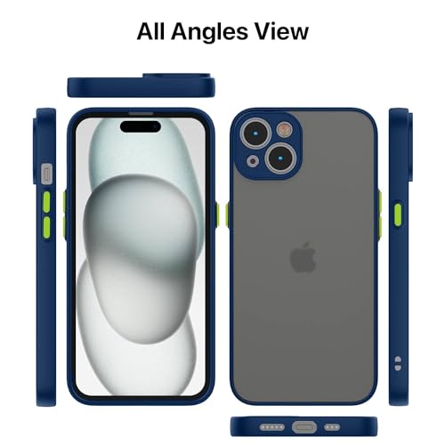 Image of Vaku Luxos Thermoplastic Polyurethane Artic Armor Back Cover For iPhone 15 Plus Slim Protective Lens Camera Shockproof Case Scratch Resistant Slim Thin Military-Grade Protection-Blue