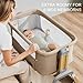 Jimglo 3 in 1 Baby Bassinet, Rocking Bassinets with Comfy Mattress and Wheels, Adjustable Height Bassinet Bedside Sleeper, Easy Folding Portable Crib for Newborn (Khaki)