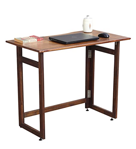 Image of Dawn Riser Teakwood Foldable Laptop Table-Computer,Pc,Study,Writing Folding Desk Home&Office-Space Saving,Easy Storage,Sleek Design-Dawnriser-Walnut Finish,Solid Wood DIY Model