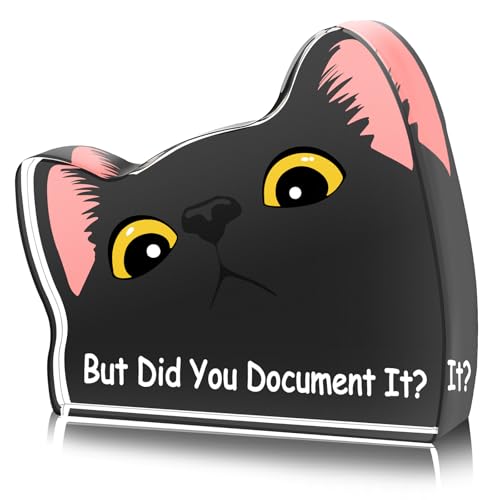 Did You Document It Cat Office Decor Funny Home Cats Desk Sign Accessories for Coworkers Employee Bookkeeper Boss Day Gifts for Men Women Mentor Tax Accountant Table Decoration for Pet Lover Shelf Counter