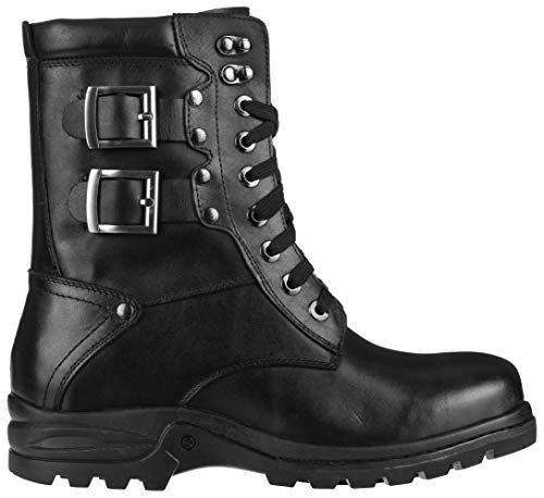 Calden Men's Invisible Height Increasing Elevator Shoes - Black Leather Lace-up High-top Military Boots - 3.1 Inches Taller - K512666 - Size 8 D(M) US2