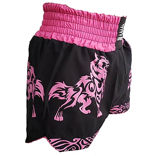 Calção Short Muay Thai Kickboxing Ghost Stark - Pre/Rosa