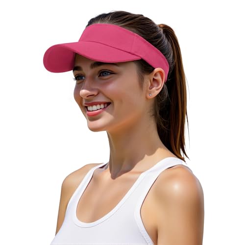 Image of Structured Brim Quick-Dry Sun Visor Hat,Lightweight Sun Protection Sports Visor for Running Golf Tennis Women