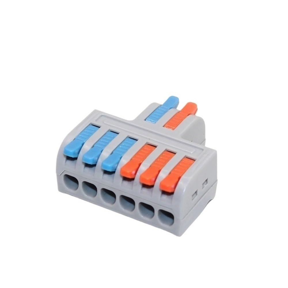 Terminale di connessione rapida 50 pezzi di morsettiera elettrica for illuminazione a pressione, connettori compatti for conduttori a leva, blocco for cavi(2 * 6)