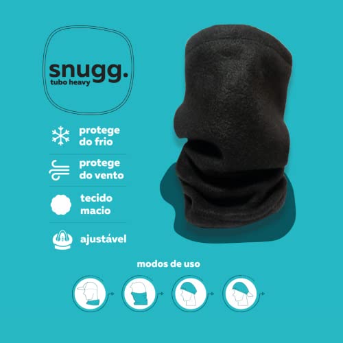 Touca Gola Ciclismo Balaclava Cachecol Bandana Tubo Gorro Flanelado Snugg Frio Intenso (Preto)