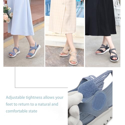 Women's Summer Fisherman Sandals, 2025 New Orthopedic Walking Sandals for Women, Adjustable Ankle Strap Non-Slip Comfortable Casual Dress Flat Hiking Sandal with Arch Support(Black,US 11)2