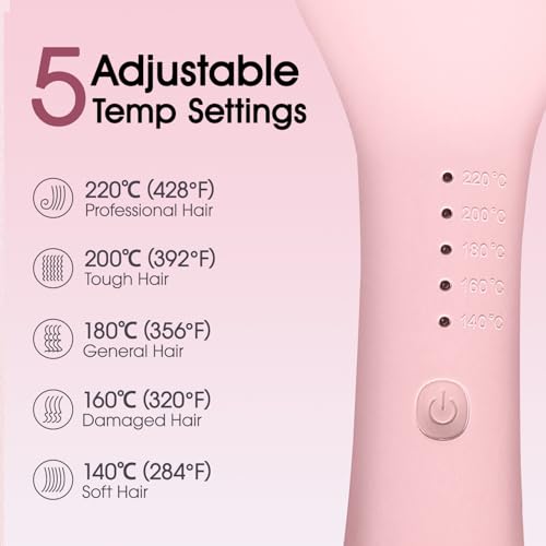 Image of Beach Wave Curling Iron Deep Waver Hair Tool, Mermaid Hair Waver for Women Crimper, Anti-Scald, Dual Voltage, 1.4 Inch Ceramic Double Barrel Wavy Curling Iron, Pink