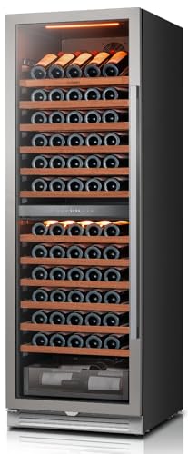 Image of Ca'Lefort 24 Inch Wine Fridge - 155 Bottle Wine Cooler Refrigerator | 69-Inch Tall Wine Cellar, Quiet Inverter Compressor, 40-65F Temperature Control, Display Shelf, Glide-Out Shelves & Drawer