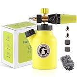 Foam Cannon up to 4500 PSI, Pressure Washer Foam Cannon with 1/4'' Quick Connector, Car Wash Sprayer with Adjustable Nozzle and 1 Liter Bottle, Fits Most Car Washing Accessories