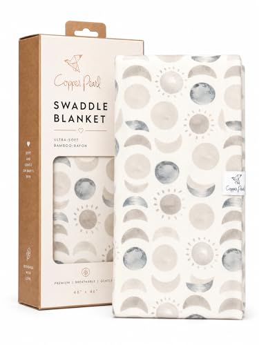 Image of Copper Pearl Swaddle Blankets for Newborns | Soft Stretchy Receiving Blankets for Boys and Girls | Large 46 x 46 Inch Baby Blankets | Lightweight and Breathable Swaddles | Eclipse
