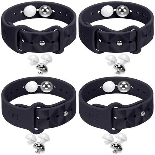 Image of Motion Sickness Bracelets for Travel: Acupressure Anti Nausea Wristband for Morning Sickness - Sea Sickness Wristbands for Car Boat Air - Nausea Bands for Motion Sickness 2 Pair Black