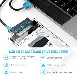 Image of ZORBES 2.5 inch SATA SSD Enclosure, Transparent Case, USB 3.2, 5Gbps, 4TB, PC Material, White