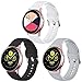 Vobafe 3 Stück Armband Kompatibel mit Samsung Galaxy Watch Active/Active 2 (40mm/44mm), Weiches Silikon Armbänder Ersatzarmband für Galaxy Watch 3 41mm/Gear Sport, L Schwarz/Weiß/Grau