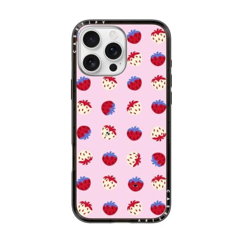 CASETiFY �R���p�N�g iPhone 16 Pro Max �P�[�X [���^�y��/�ϏՌ�/�ČRMIL�K�i] - Berry sweet - �N���A �u���b�N