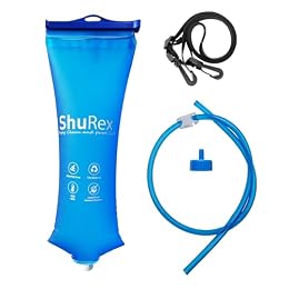 Shurex 3L Gravity-Fed Water Bag for Sawyer Water Filtration System Survival Water Filter Straw, Compatible with LifeStraw and Other Water Filter Straw, Foldable, BPA-Free (3L)