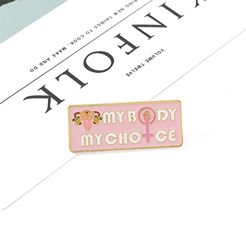 Image of Feminist Uterus Brooch Pin MYY BODY MY CHOICE Women'S Power Enamel Lapel Pins Cute Hat Pins Funny Brooch For Women Jewelry 02