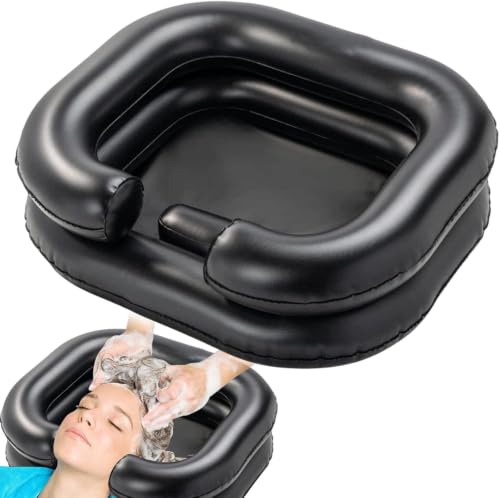 Image of Inflatable Shampoo Basin Set - Portable Shampoo Bowl, Inflatable Hair Washing Basin for Bedridden, Elderly, Disabled and Handicapped, Portable Hair Washing Sink for Dreadlocks