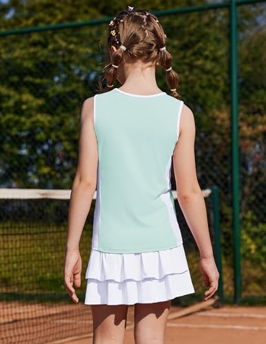 Image of Zaclotre Girls Tennis Dress with Pockets Sleeveless Tank Top and Skirt Sets | 2 Piece Set, Sleeveless, with Shorts, Double Layers Pleated Back, Perfect for Athletic Tennis Golf 3-14 Years