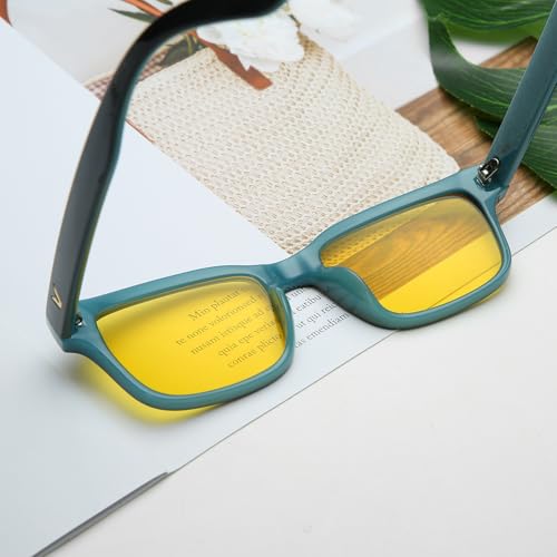 CARFIA Night Vision Glasses Driving for Men Women Anti-glare,Safety HD Yellow Lens Fishing Golf Narrow Face Glasses2
