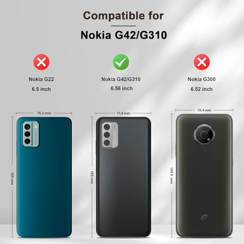Image of Jasonyu Case for Nokia G42 Leather Wallet Flip Cover with Card Holder,Kickstand, Magnetic Closure,TPU Shockproof Phone Case Compatible with Nokia G42 (Brown)