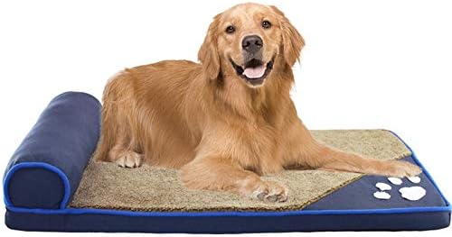 Dog Solid Beds Mats for Large Dogs House Sofa Kennel Square Pillow Husky Labrador Teddy Large Dogs Cat House Beds Mat. (Colour: Blue Size: 40 x 40 x 32 cm) (Coffee 48 x 45 x 37 cm)