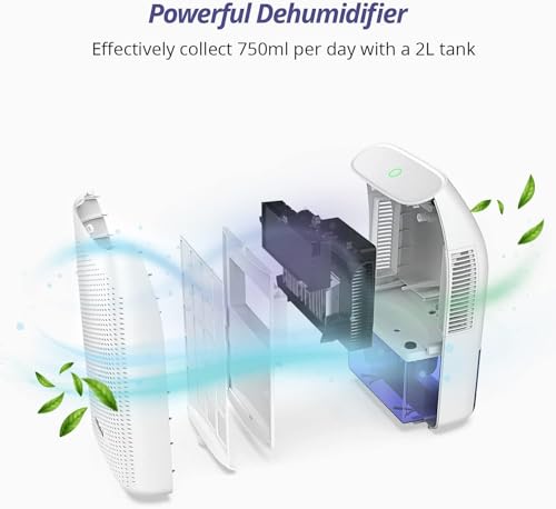Senelux Dehumidifier 2000ml Electric Ultra Quiet Auto Off White Comfort Mode Ideal for Home Bedroom Closet - Image 5