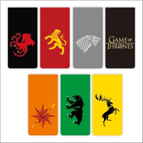 Image of Zesta Magnetic Bookmark Set of 7 | Aesthetic Book Mark for Reading | Cute Anime Bookmarks for Kids, Students | Book Accessories for Novels, Gifts for Readers(Game of Thrones Bookmark, 15X4 Cms)