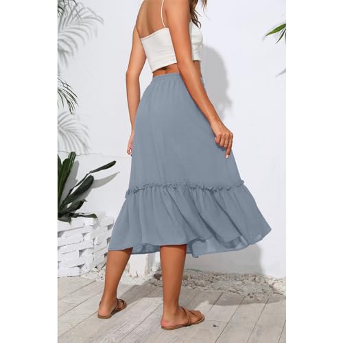 Image of Witsmile High Waist Tiered Skirts for Women Flowy Skirts for Women Long Length with Pockets 2026 Fashion Trendy
