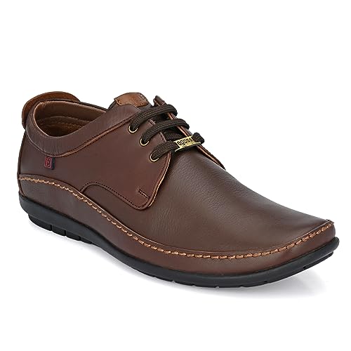 Image of egoss Derby Formal Shoes for Men | Genuine Leather | Stretch Fit | Comfortable & Stylish | Ideal for Office & Tusiness Wear - GS-247