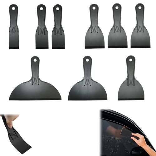 AUGTYRLV Lot de 9 spatules de Peintre en Plastique, réutilisables, différentes Tailles, Noir, pour Impression 3D et réparation Murale, Outil Polyvalent et...