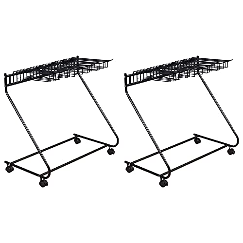 ビーワーススタイル スラックスハンガー キャスター付き 省スペース ホワイト ブラック (ブラック2個セット)