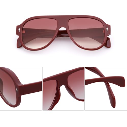 Retro Aviator Sunglasses for Women Men Trendy 70s Vintage Plastic Square Eyewear Tinted Lenses Sunnies2