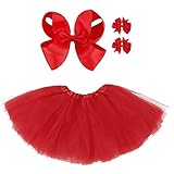 4 Layered Tulle Tutu Skirt for Little Girls with Hairbow Ballet Dance Dress Tutu Skirts for Girls...