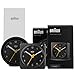 Produktbild Braun Analoger Wecker New Home Hauseinweihung Geschenkpaket für Männer & Frauen mit Schlummerfunktion und Licht, leises Quarzwerk, Crescendo Piepton Alarm in Schwarz, Modell BC12B, BC02XB (2 Pack)