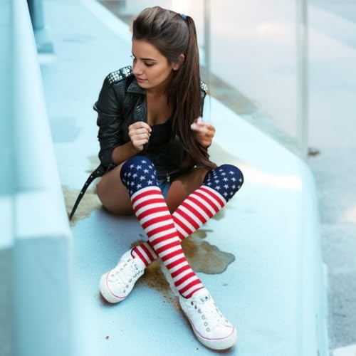 Image of COUVER Over Knee High Socks Women Warm Dress Tube Stocking Cosplay Socks Thigh High Leg Warmer - 6 Pairs
