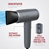 Secador de cabello ligero REVLON PowerMove con potencia de nivel profesional | Secador de calidad de salón, secado más rápido con motor BLDC avanzado, ultra silencioso, concentrador 8