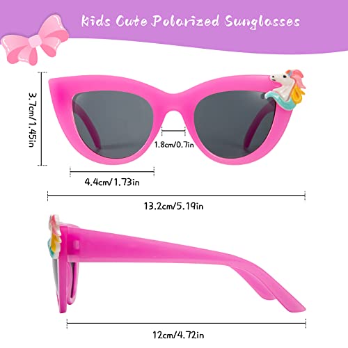 Hifot Einhorn Brillenetui Hardcase Mit Sonnenbrille, Süße Unicorn Dekoration Polycarbonat Kinder Brille, Brillenetui Mit Griffen für Mädchen Junge