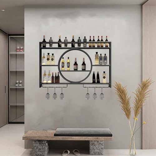 Étagère d'affichage industrielle pour bouteilles de vin en métal - 4