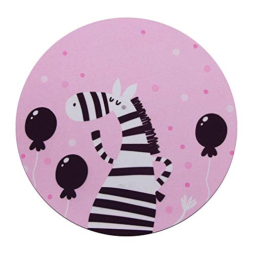 マウスパッド丸型 個性的 おしゃれ 柔軟 かわいい ゴム製裏面 ゲーミングマウスパッド PC ノートパソコン オフィス用 丸い デスクマット 滑り止め 耐久性が良い おもしろいパターン (シマウマ)