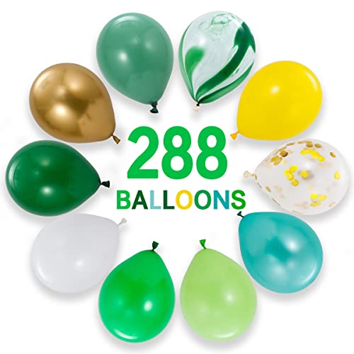 Tonibol Dinosaur Birthday Party Supplies 288Pcs Balloons Dino Party Favors Decoration Kids Happy Birthday Banner Curtain Backdrop, Yellow,White,Green #TOP1