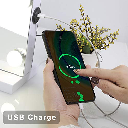 Fenair Hollywood Vanity Mirror With Lights Lighted Makeup Mirror With 14 Dimmable Led Bulbs,Adjustable Brightness,Touch Screen, Usb Port,Tabletop #TOP2