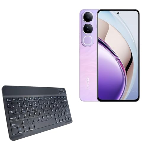 BoxWave Keyboard Compatible with vivo V40 Lite 4G - SlimKeys Bluetooth Keyboard, Portable Thin with Chiclet-Style Keys - Jet Black