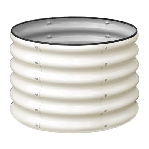SnugNiture Raised Garden Bed, 2×2×1.5ft Round Galvanized Outdoor Planter Box, 17' Tall Deep Metal...