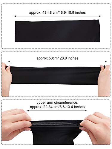 Bememo Unisex UV Protection Sleeves Long Arm Sleeves Cooling Arm Cover for Outdoor(Black,12 Pairs)3