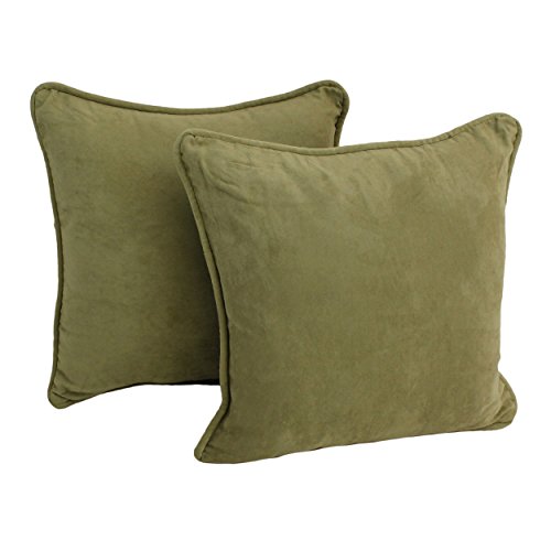 Blazing Needles 9810-S2-CD-MS-SG Corded Microsuede Throw Pillow cover