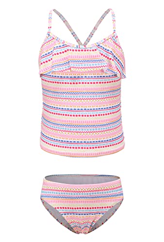 Image of Girls Two Piece Tankini Swimsuit Hawaiian Ruffle Swimwear Bathing Suit Set