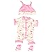 Baby Doll Clothes Casual Cute Handmade Dress Suit with Hat, Socks for 14-16 Inch Dolls Gift Set